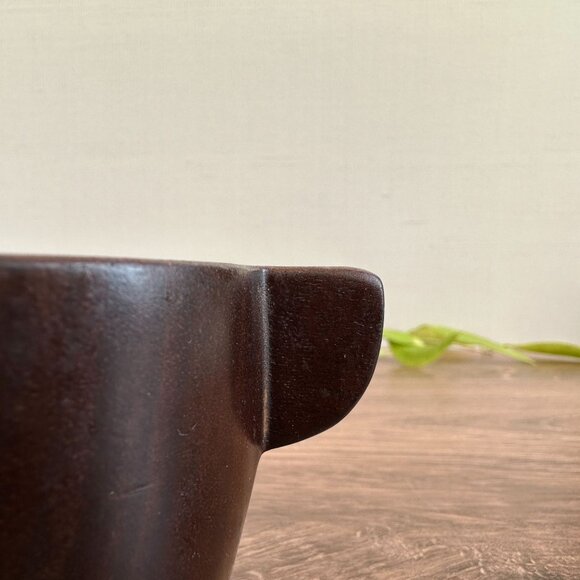 Mid Century Handcrafted Mahogany Sugar Bowl & Creamer Set Made In Haiti - Picture 8 of 9